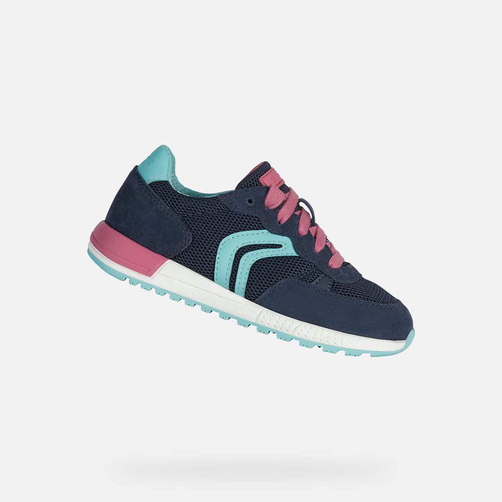 Tenis Geox Menina Azul Marinho/Rosa - Alben - VARGY8159